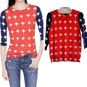 J.Crew Merino Wool 3/4 Sleeve Patriotic Sweater Knit S‎
